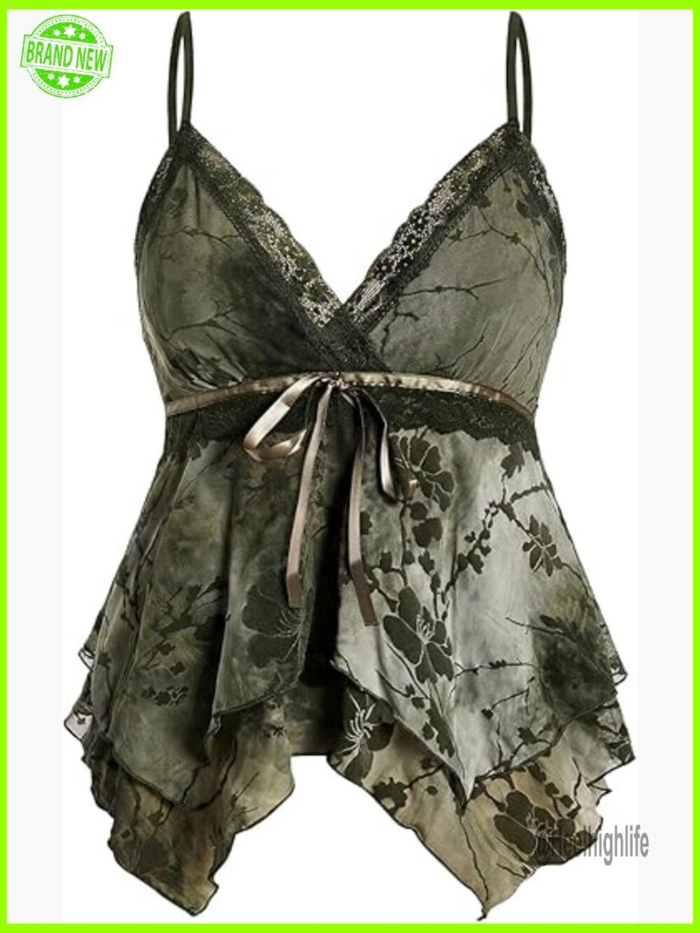 Y2K Babydoll Tank Top Floral Lace Mesh Spaghetti Strap Summer Going Out